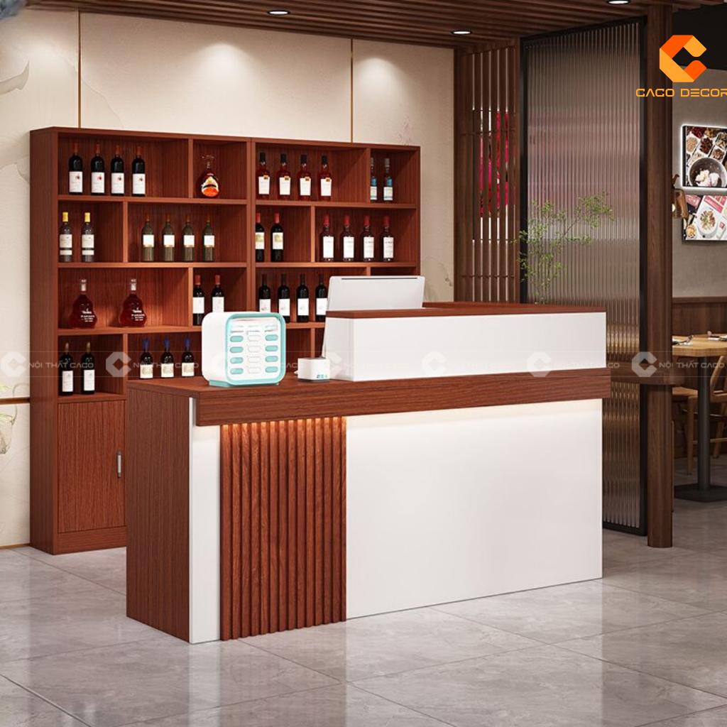 Quầy Lễ Tân Gỗ Công Nghiệp QLT040 Vân Đá Sang Trọng 5