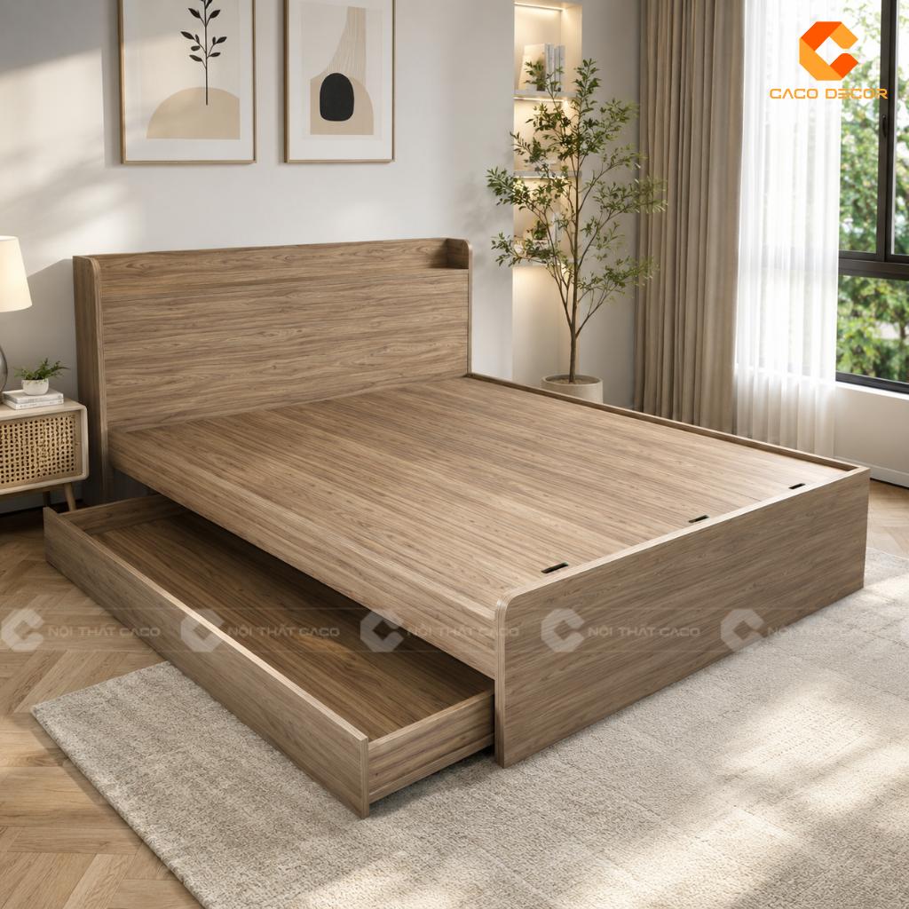 Thiết kế 3D giường mẹ bồng con với ngăn kéo hai bên tiện dụng