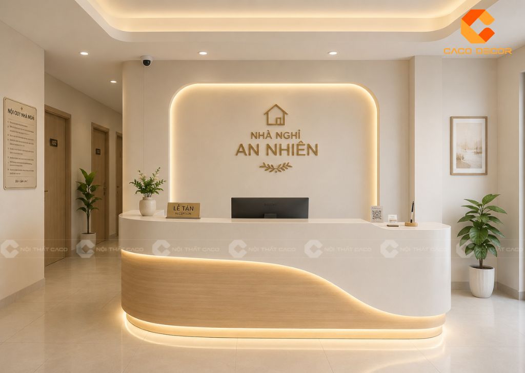 Mẫu Quầy Lễ Tân Nhà Nghỉ Đẹp, Ấn Tượng Cho Sảnh Tiếp Khách 1