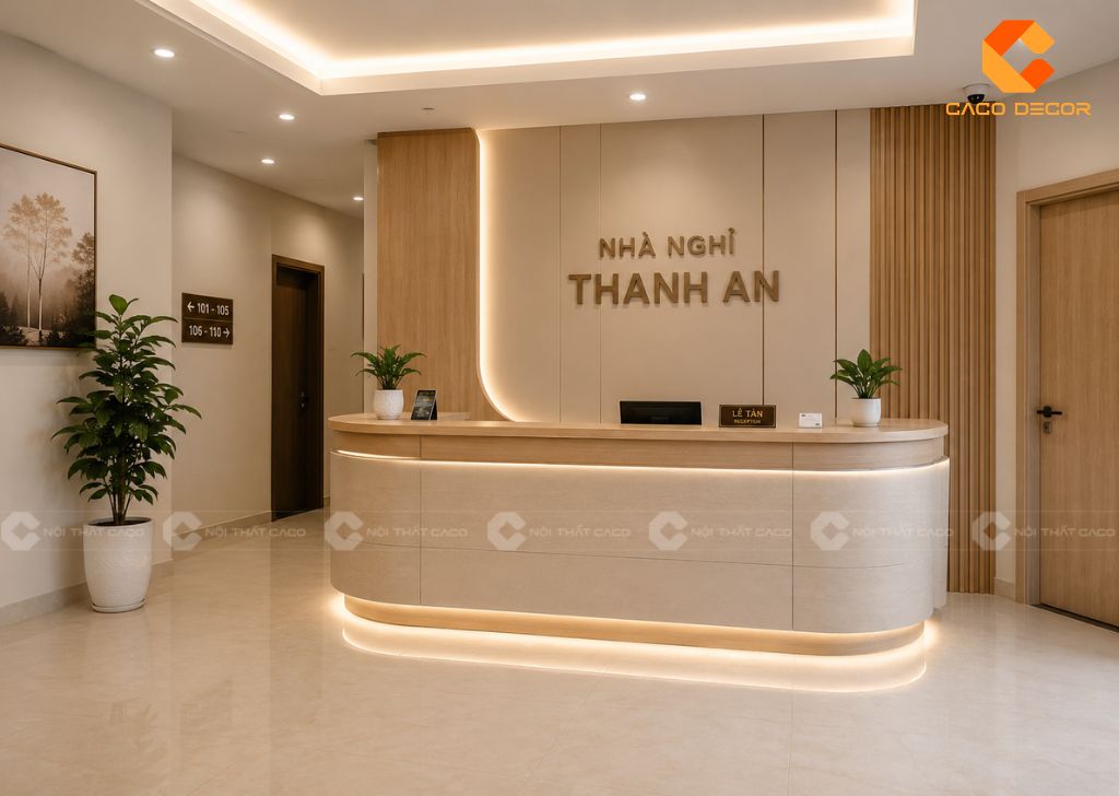 Mẫu Quầy Lễ Tân Nhà Nghỉ Đẹp, Ấn Tượng Cho Sảnh Tiếp Khách 3