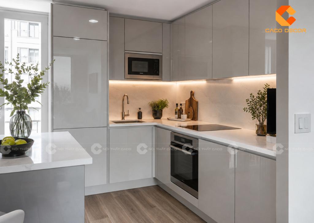 Mẫu Tủ Bếp Thông Minh Cho Nhà Nhỏ Đẹp, Tiện Nghi, Hiện Đại 13