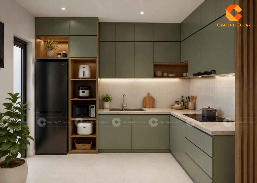Mẫu Tủ Bếp Thông Minh Cho Nhà Nhỏ Đẹp, Tiện Nghi, Hiện Đại 3