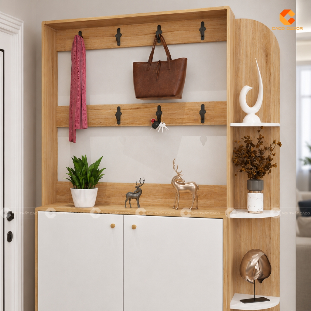 Tủ Giày Dép Gỗ MDF Tích Hợp Kệ Trưng Bày Hiện Đại - TG039 4
