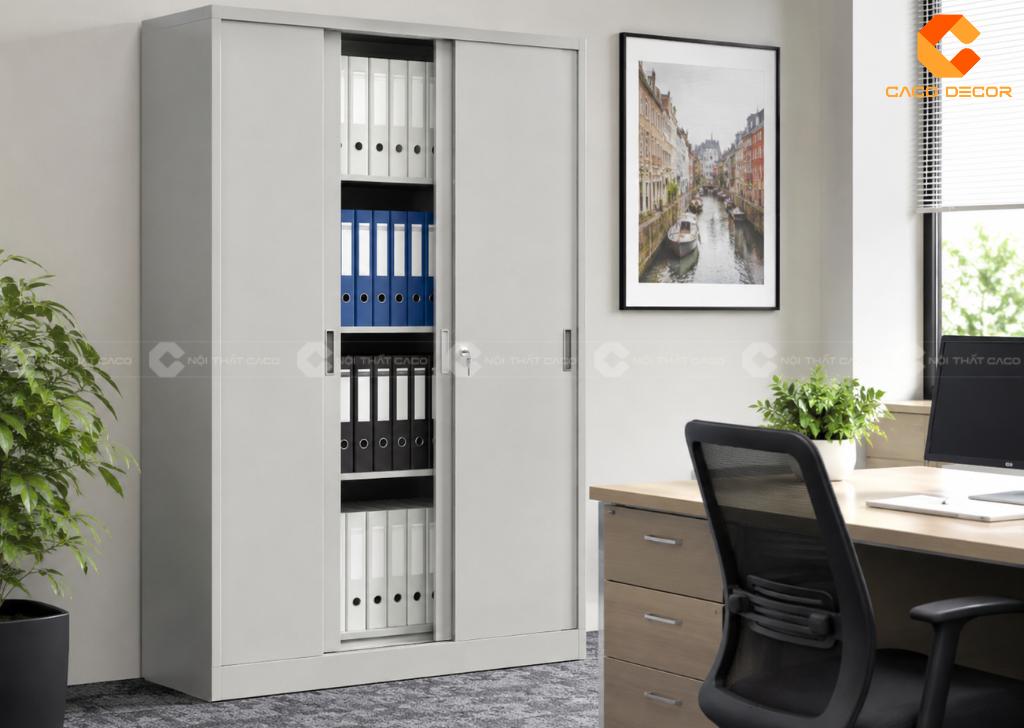 25 Mẫu Tủ Hồ Sơ Cửa Lùa Đẹp, Tiết Kiệm Diện Tích Văn Phòng 11