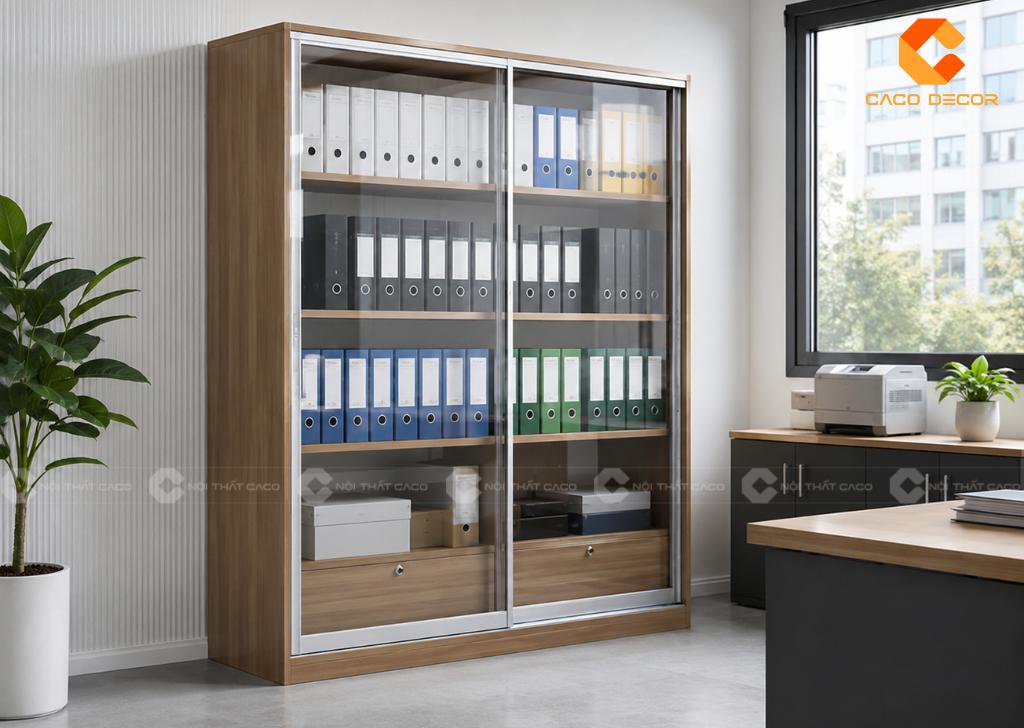25 Mẫu Tủ Hồ Sơ Cửa Lùa Đẹp, Tiết Kiệm Diện Tích Văn Phòng 9