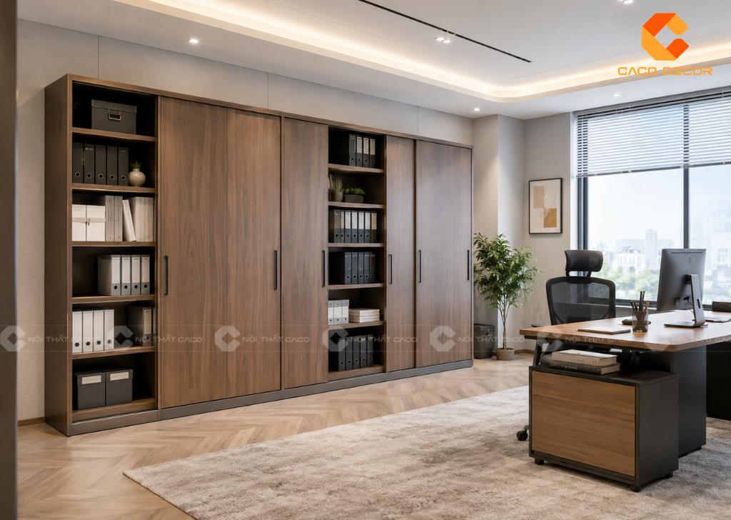 25 Mẫu Tủ Hồ Sơ Cửa Lùa Đẹp, Tiết Kiệm Diện Tích Văn Phòng 22