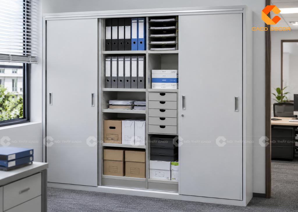 25 Mẫu Tủ Hồ Sơ Cửa Lùa Đẹp, Tiết Kiệm Diện Tích Văn Phòng 20