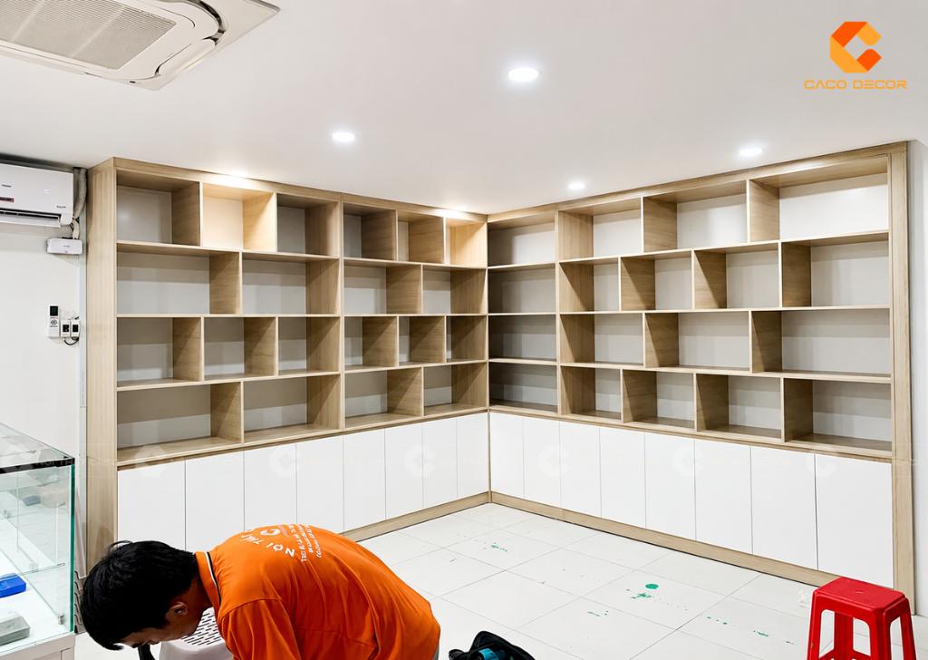 Tủ hồ sơ thiết kế hệ ngăn mở thực tế tại công trình 