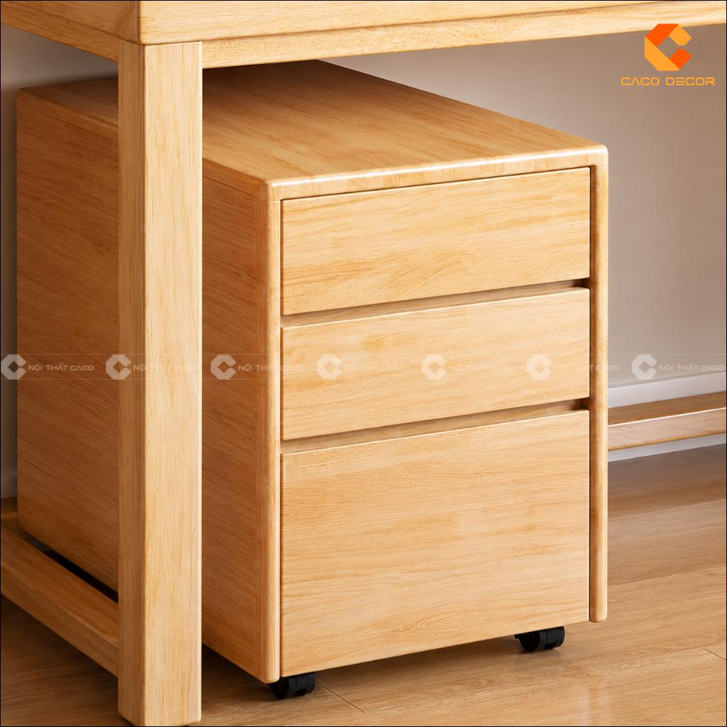 Tủ ngăn kéo di động đi kèm bàn làm việc gỗ tự nhiên BLV049