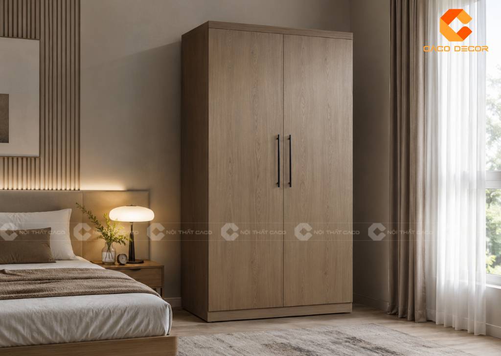 Tủ quần áo 1m2 đẹp thiết kế hiện đại cho phòng ngủ nhỏ