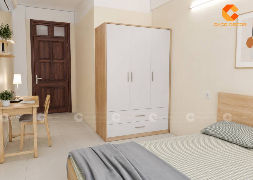 Tủ quần áo 1m2 giá rẻ phù hợp phòng trọ hiện đại