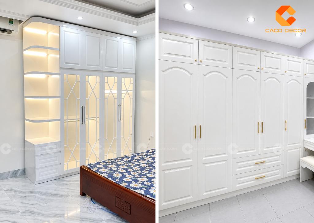 CaCo thi công hoàn thiện tủ quần áo tân cổ điển