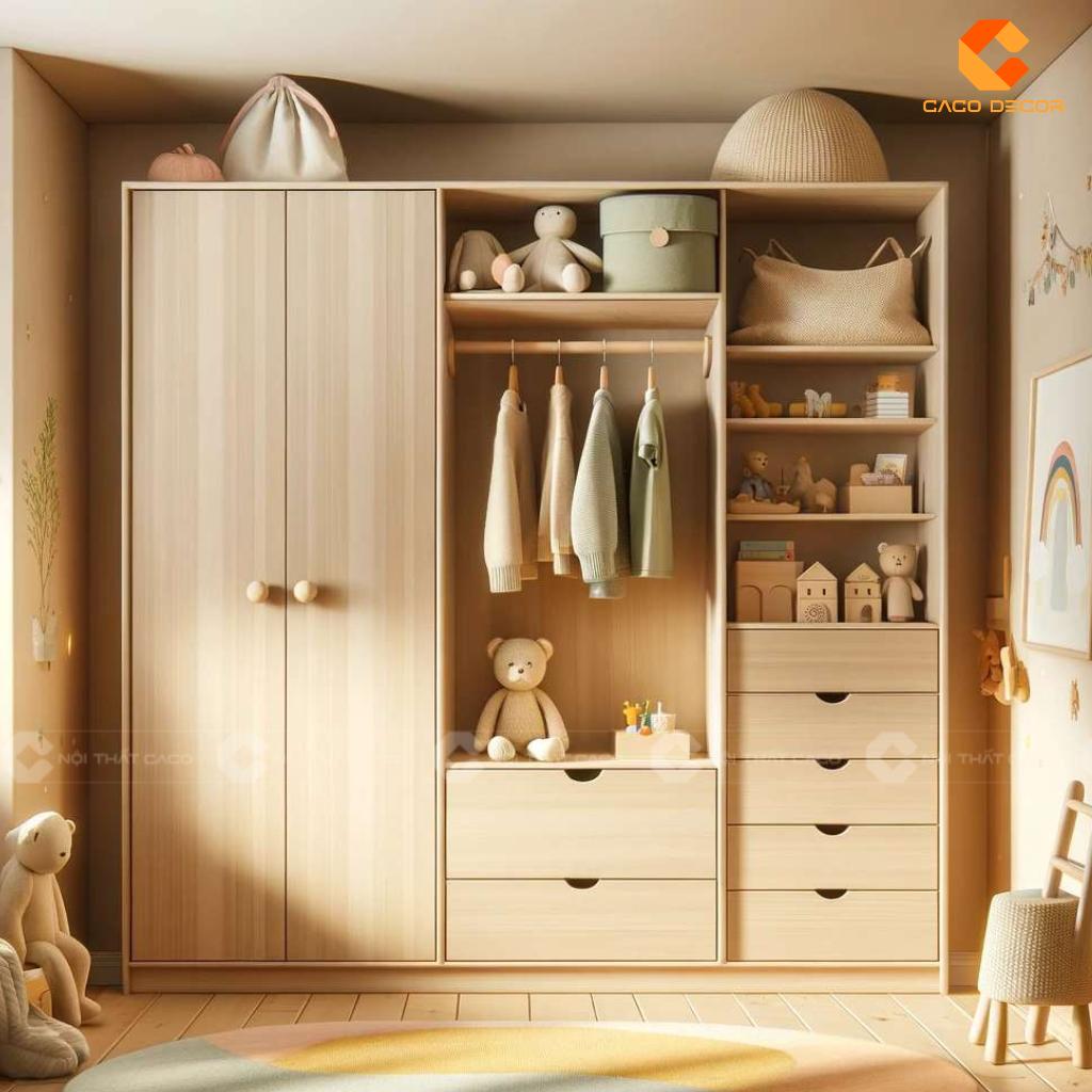 4 Mẹo Bố Trí Tủ Quần Áo Trẻ Em Hiện Đại Cho Phòng Ngủ Nhỏ 1