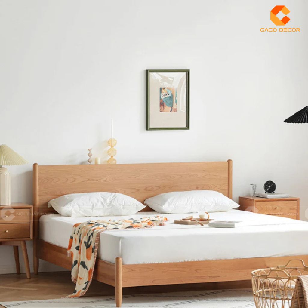 Giường ngủ gỗ tự nhiên GNTN066 dễ phối nội thất