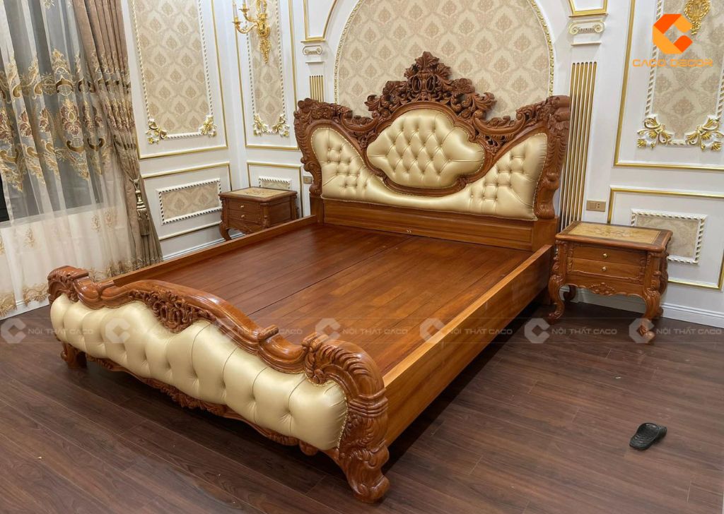 Giường ngủ gỗ tự nhiên GNTN067 cao cấp chất lượng