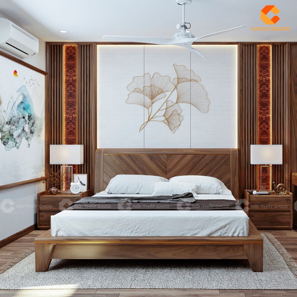Giường ngủ gỗ tự nhiên GNTN068 sang trọng