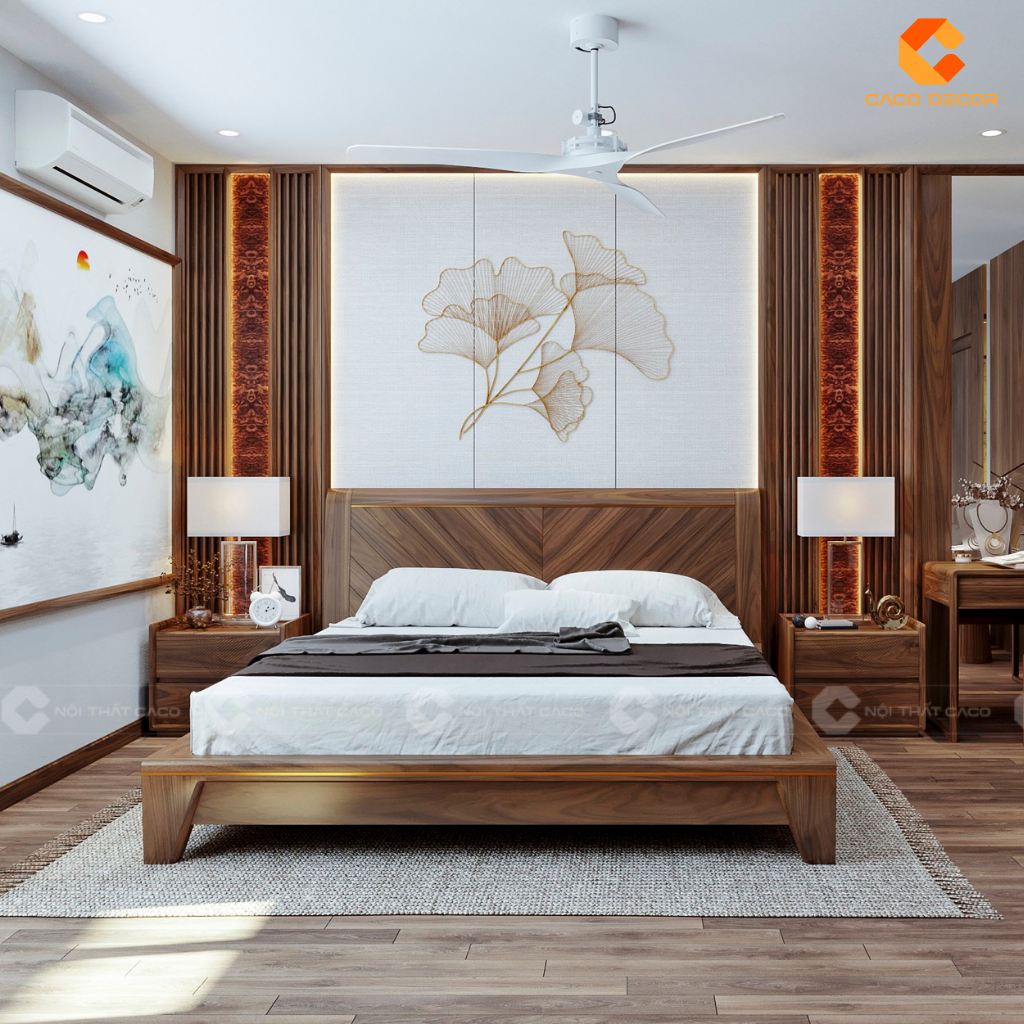 Giường ngủ gỗ tự nhiên GNTN068 đẹp