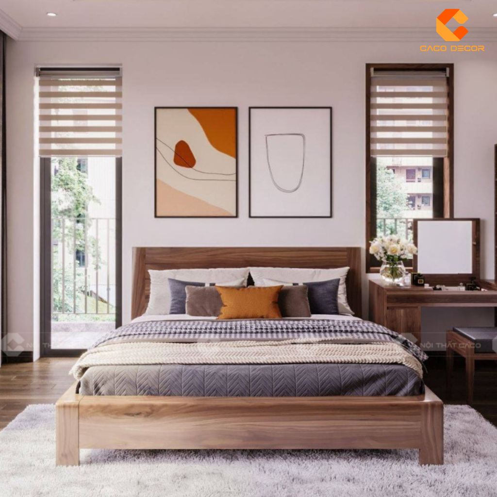 Giường ngủ gỗ tự nhiên GNTN069 bền bỉ