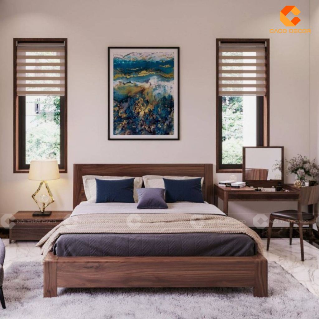 Giường ngủ gỗ tự nhiên GNTN069 dễ phối nội thất