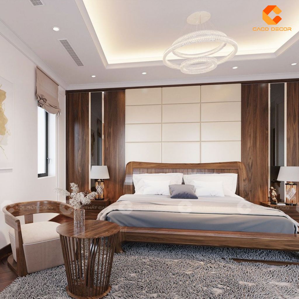 Giường ngủ gỗ tự nhiên GNTN070 dễ phối nội thất