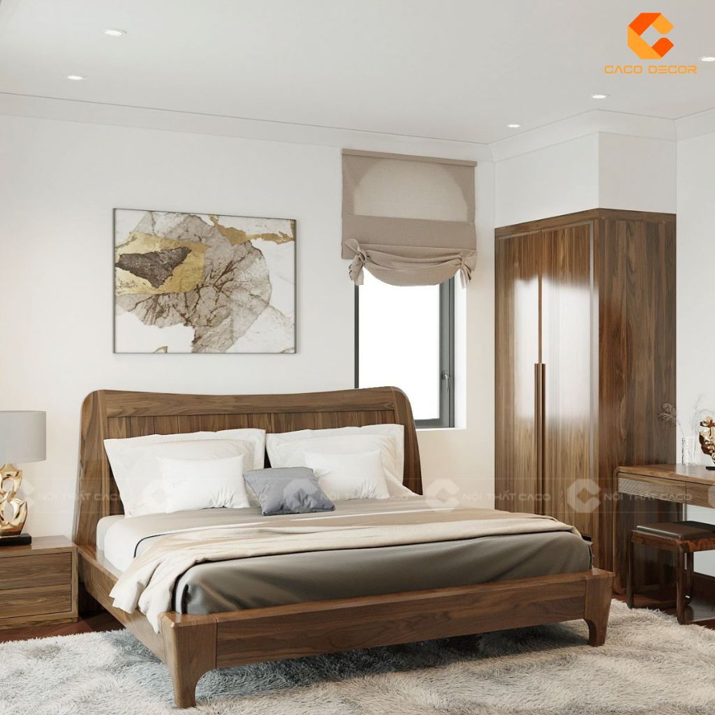 Giường ngủ gỗ tự nhiên GNTN070 bền bỉ