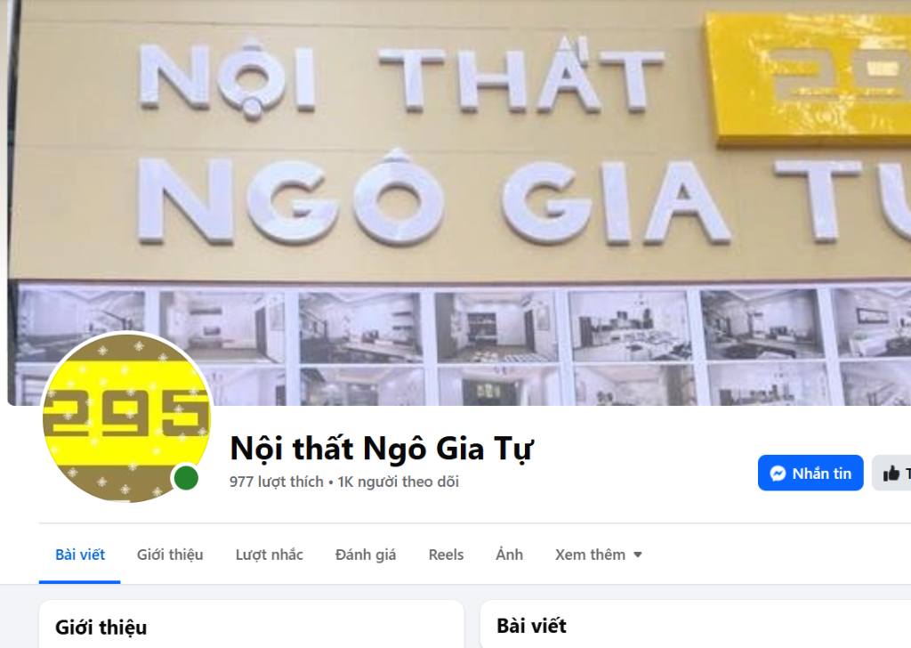 Nội Thất Ngô Gia Tự nằm trên con đường sầm uất
