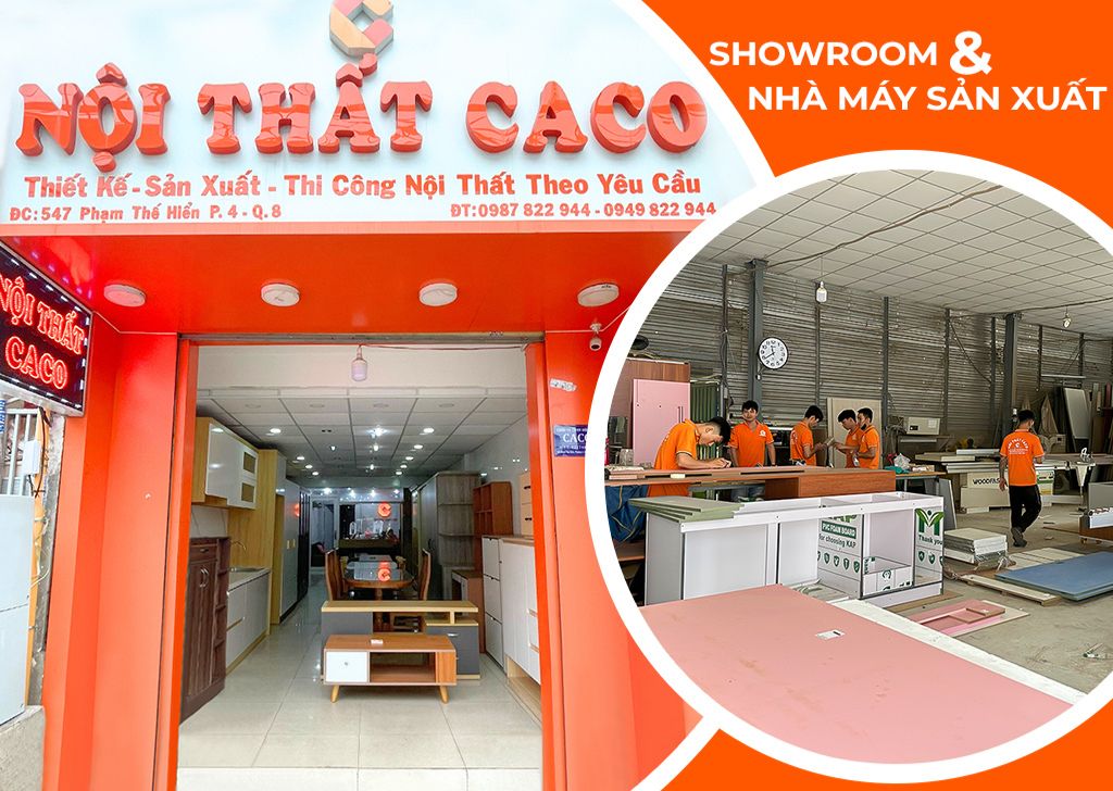 Showroom và nhà máy của Nội Thất CaCo chuyên sản xuất nội thất