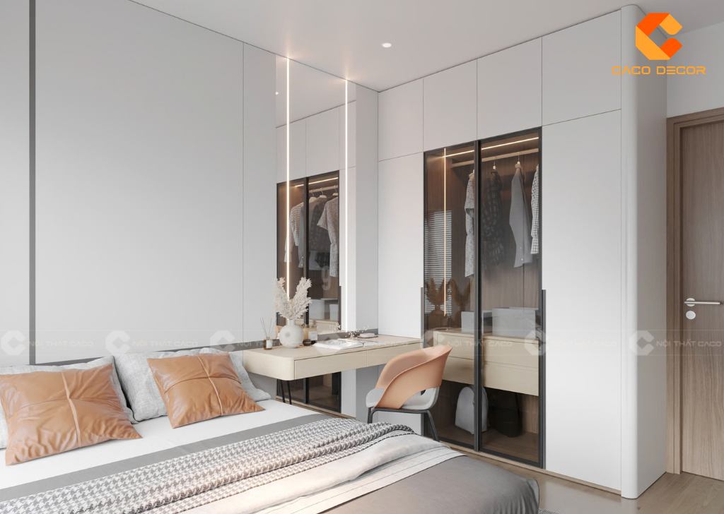 Mẫu tủ quần áo phòng ngủ chung cư tiết kiệm diện tích