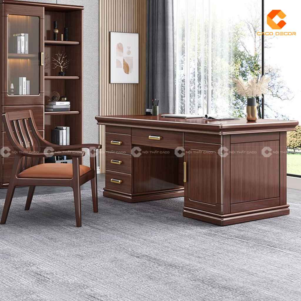 Bàn giám đốc BGD062 bố trí trong phòng lãnh đạo sang trọng