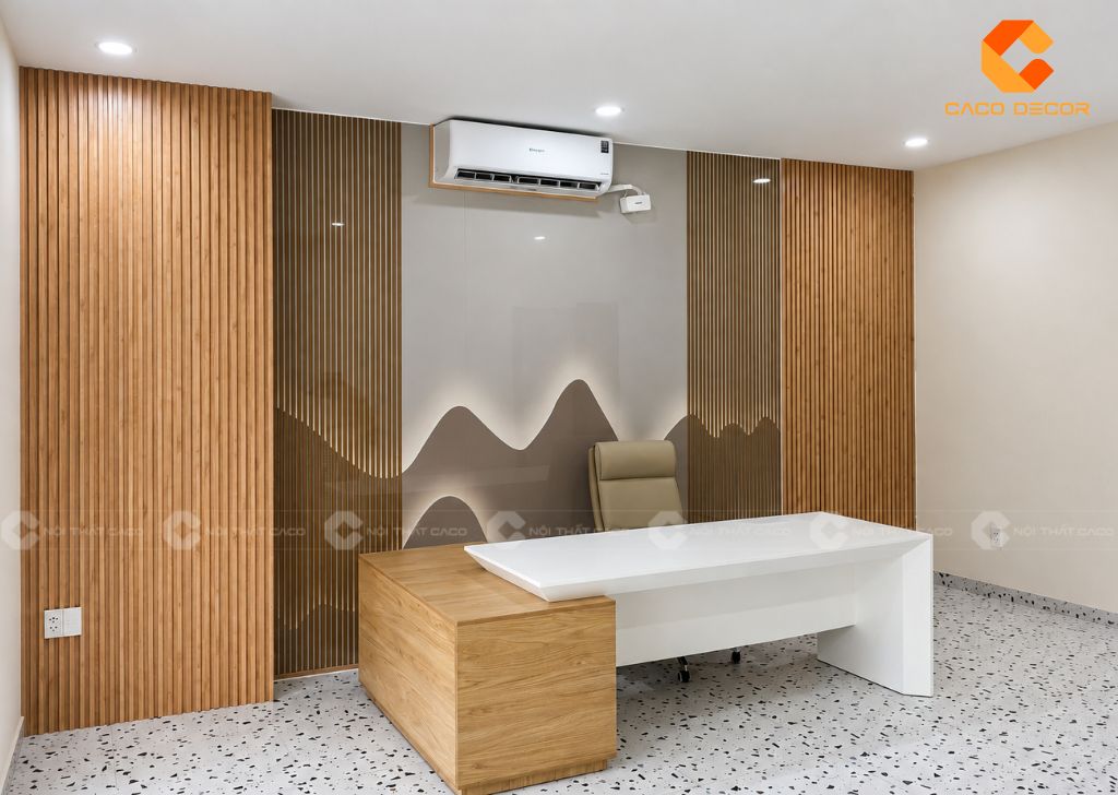 Mẫu bàn giám đốc chữ L thi công tại phường An Phú
