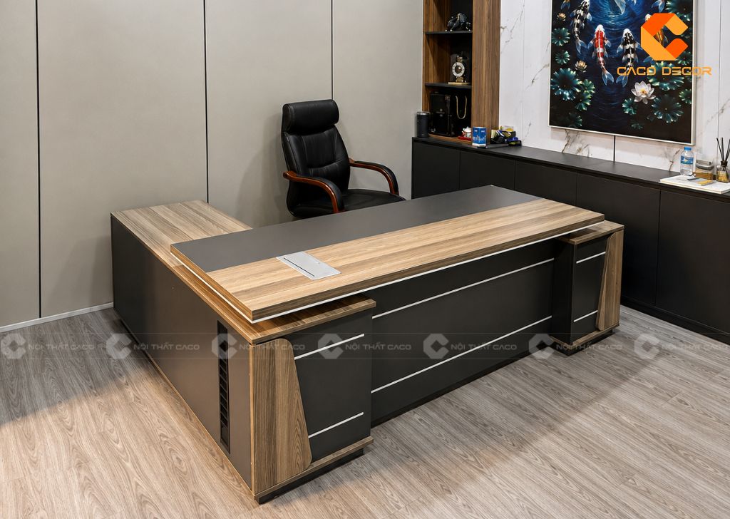 Mẫu bàn giám đốc gỗ công nghiệp hoàn thiện phường Tam Thắng