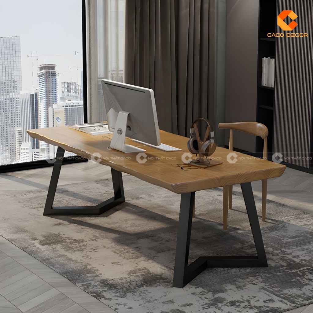 Bàn Giám Đốc Gỗ Tự Nhiên BGD064 Hiện Đại, Độc Đáo Cao Cấp 7