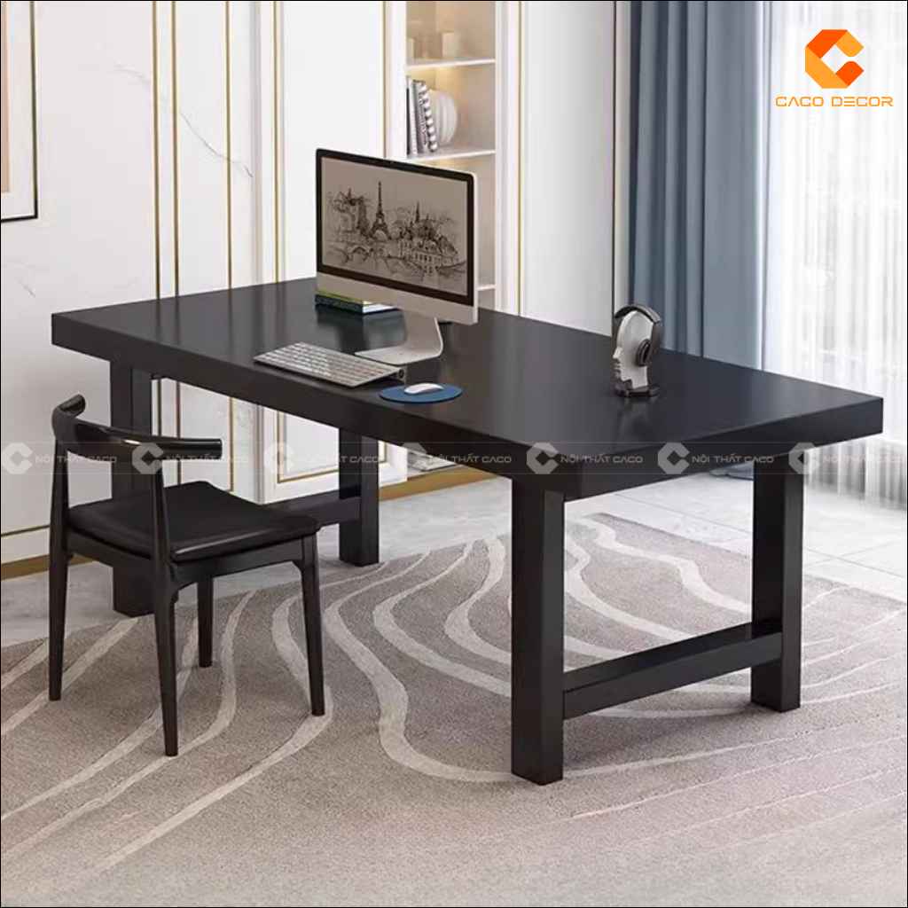 Bàn giám đốc gỗ tự nhiên BGD065 phiên bản màu đen hiện đại
