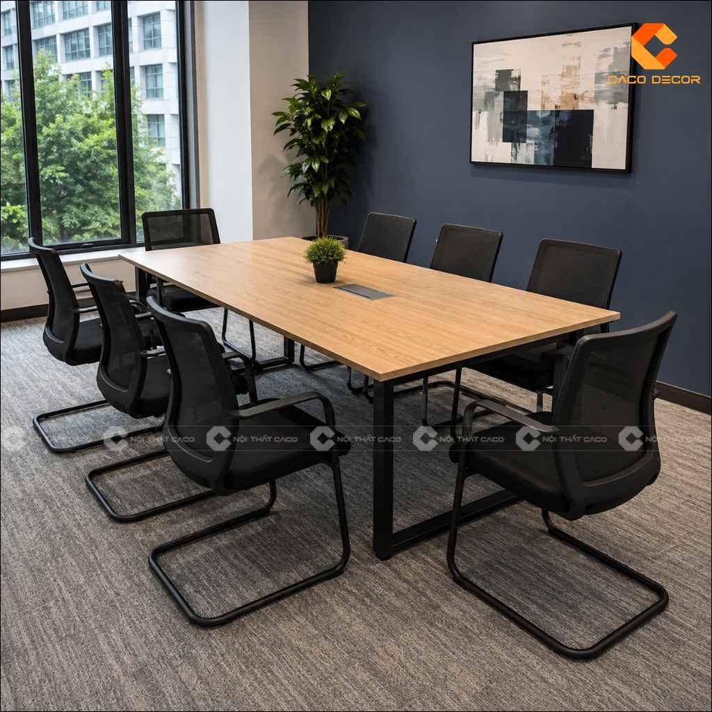 Top Mẫu Bàn Họp Chân Sắt 2m4 Hiện Đại, Đẹp Năm 2026 4