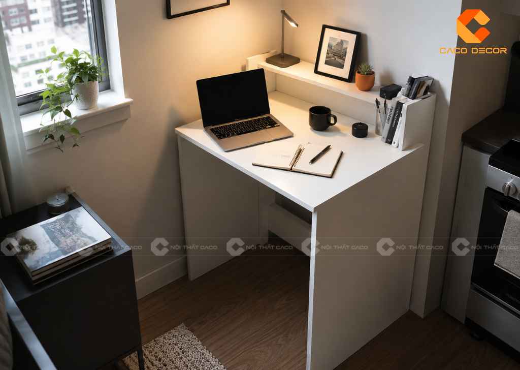 Góc bàn làm việc thiết kế nhỏ gọn dùng tại nhà
