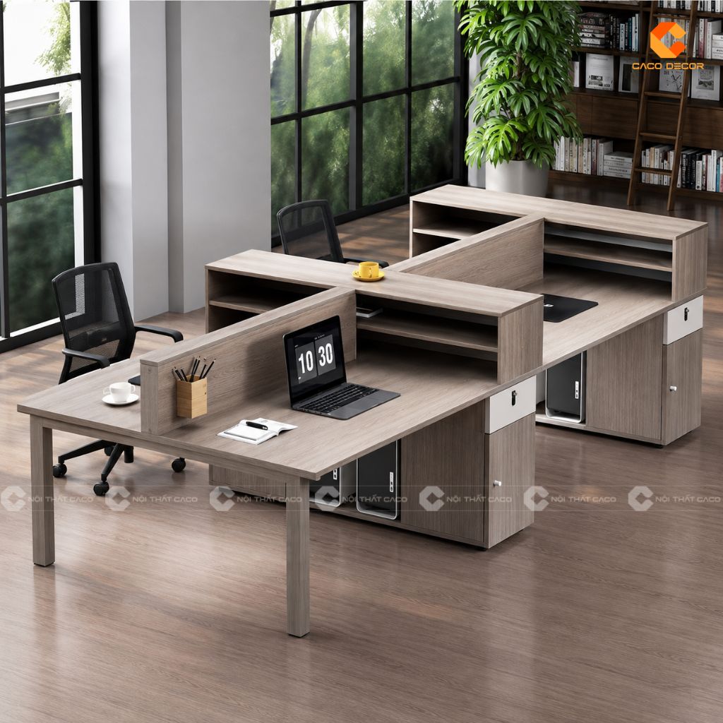 Bàn Làm Việc Nhân Viên BLVNV28 Kết Hợp Chân Sắt Hiện Đại 2