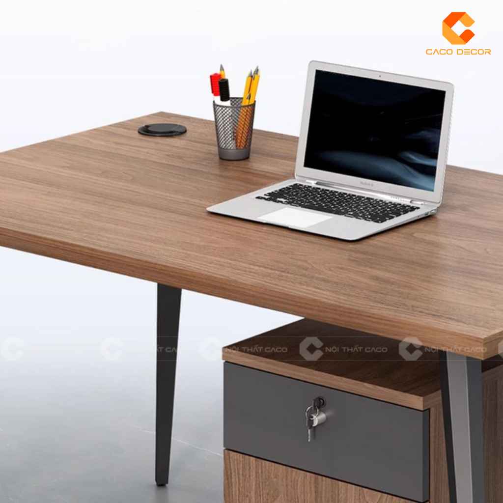 Mặt bàn làm việc nhân viên BLVNV34 vân gỗ rộng rãi cho laptop