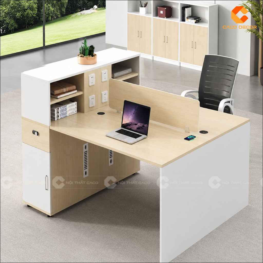 Bàn làm việc nhân viên BLVNV39 bố trí đồng bộ trong văn phòng hiện đại