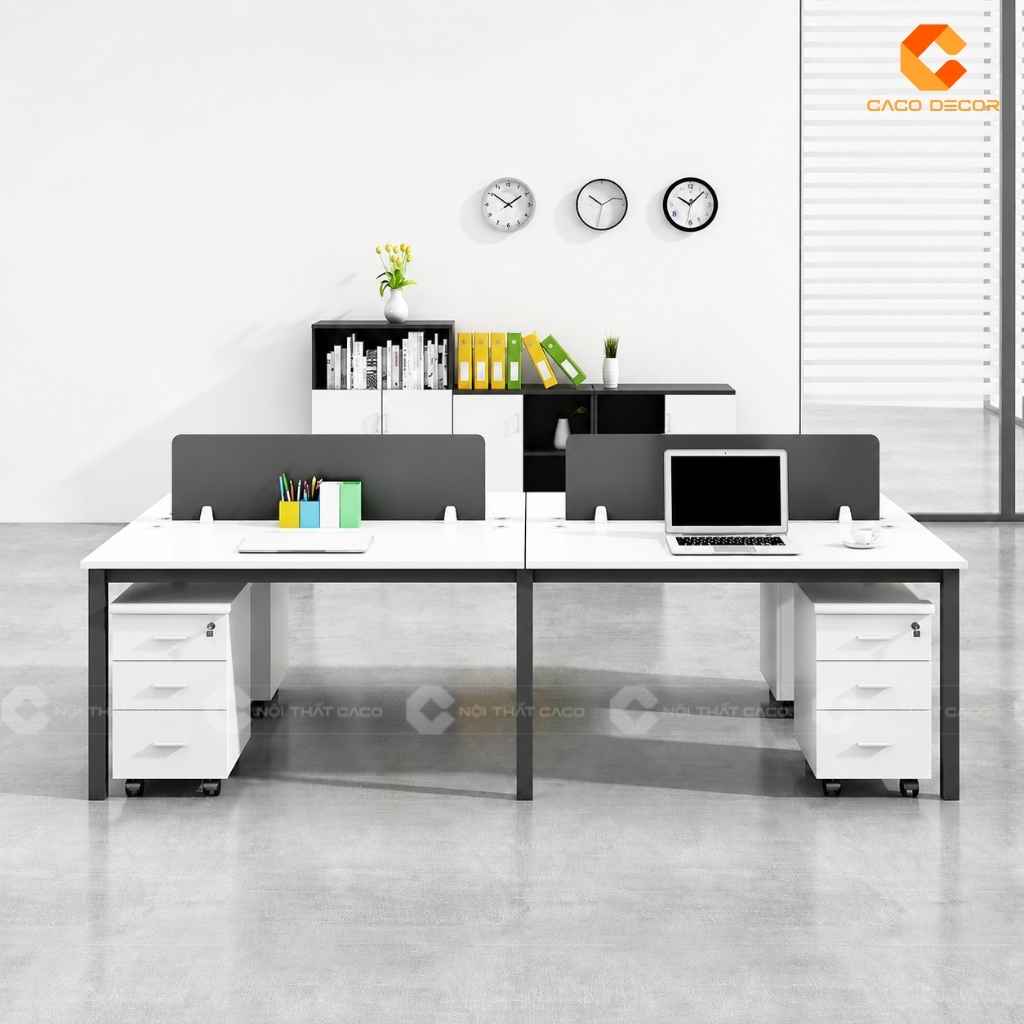 Bàn Làm Việc Nhân Viên BLVNV40 Cụm 4 Chỗ Có Vách Ngăn 1