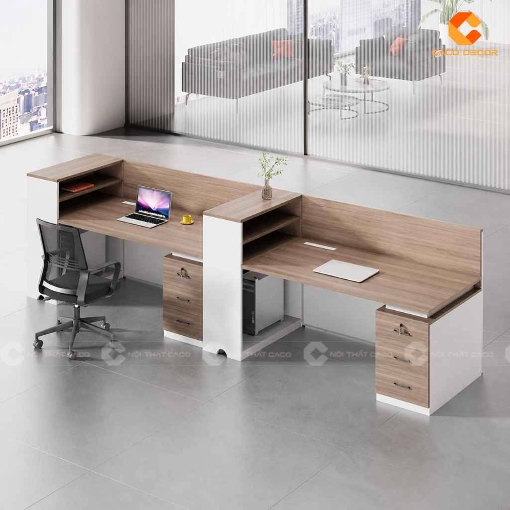 Bàn Làm Việc Nhân Viên BLVNV41 Có Kệ Chung Tiện Dụng 4
