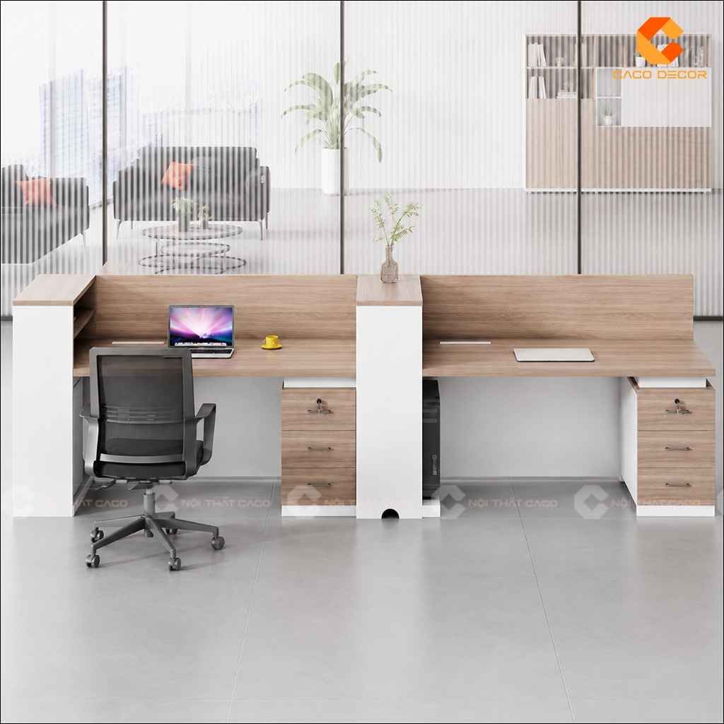 Bàn Làm Việc Nhân Viên BLVNV41 Có Kệ Chung Tiện Dụng 3