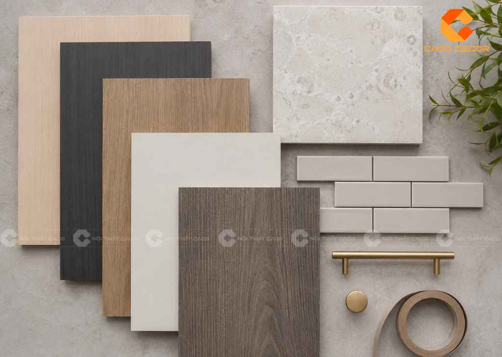 Bảng màu tủ bếp Laminate An Cường hiện đại
