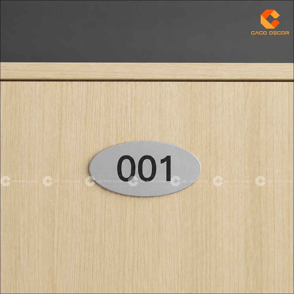 Chi tiết bảng số trên cánh tủ locker LK011