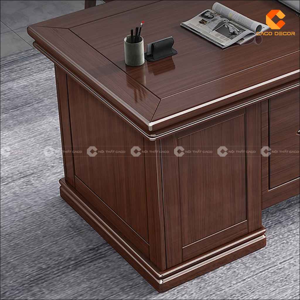 Cận cảnh khối chân tủ chắc chắn của bàn giám đốc BGD062