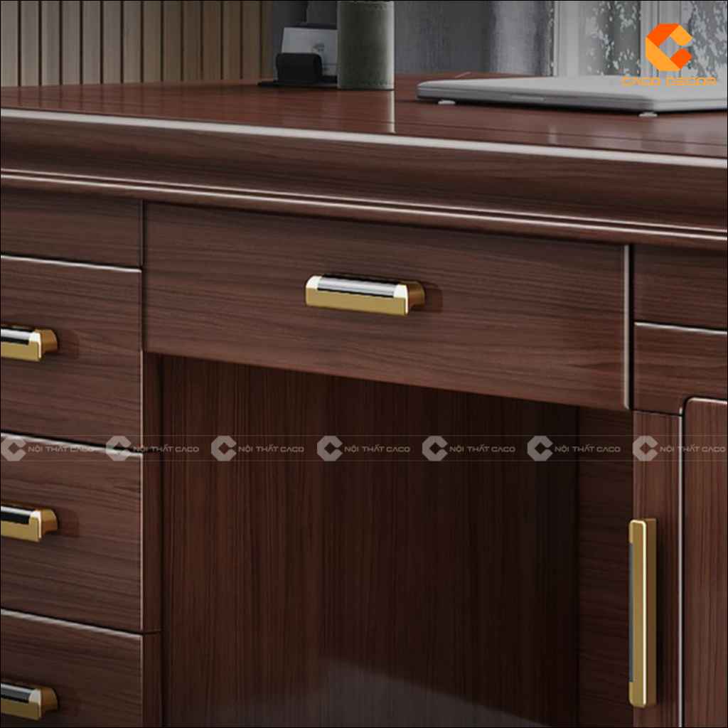Chi tiết tủ cánh mở và ngăn kéo bàn giám đốc BGD062