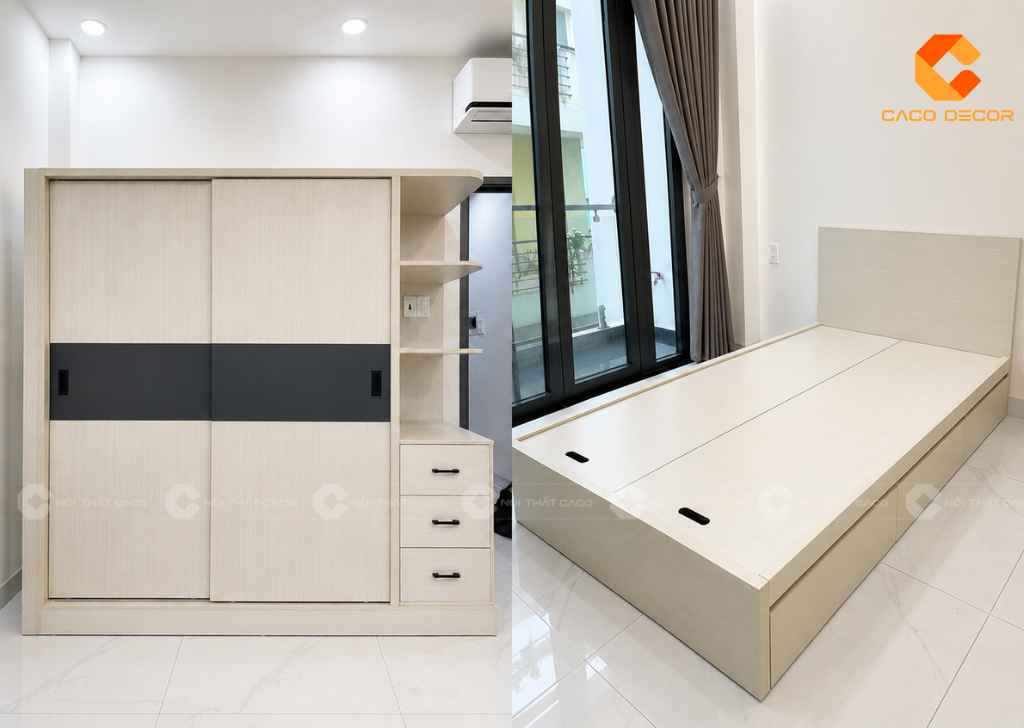Combo nội thất phòng ngủ thứ hai được chụp tại công trình