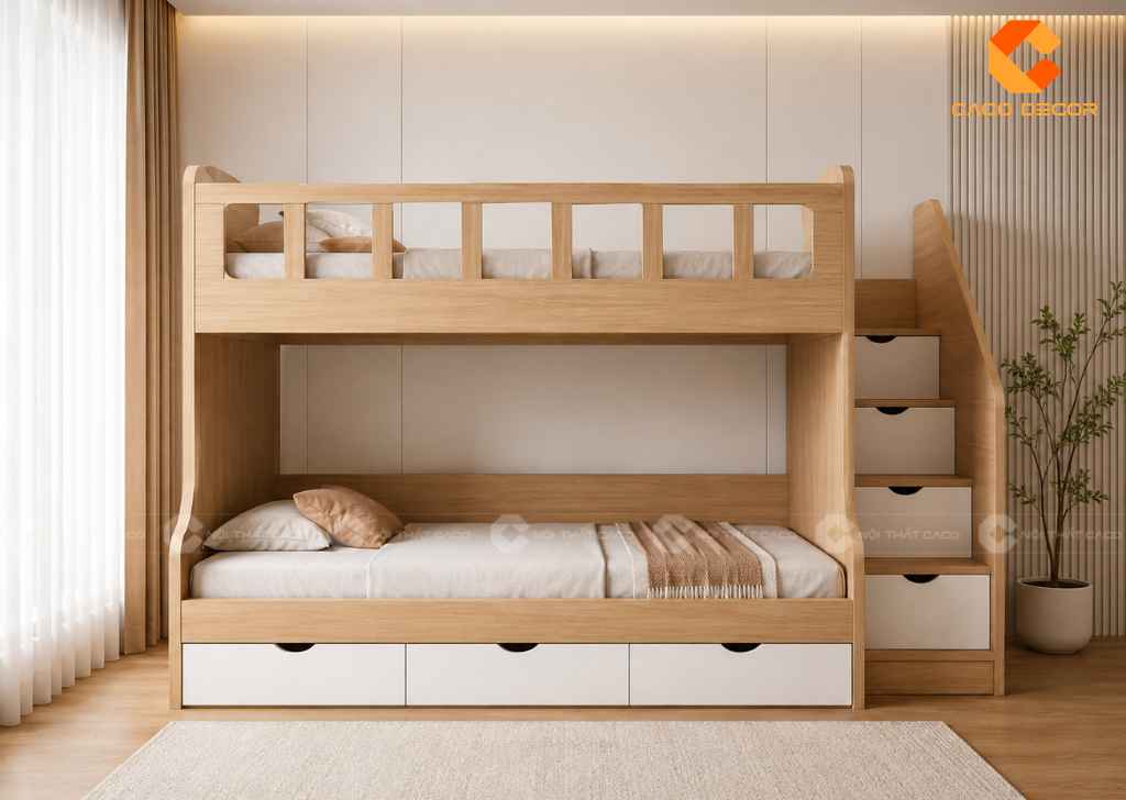 TOP 20 Mẫu Giường Tầng Gỗ Công Nghiệp Đẹp, Giá Xưởng 2026 4