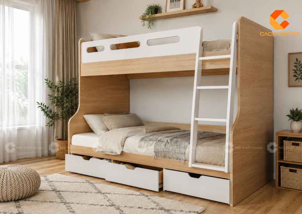 TOP 20 Mẫu Giường Tầng Gỗ Công Nghiệp Đẹp, Giá Xưởng 2026 10