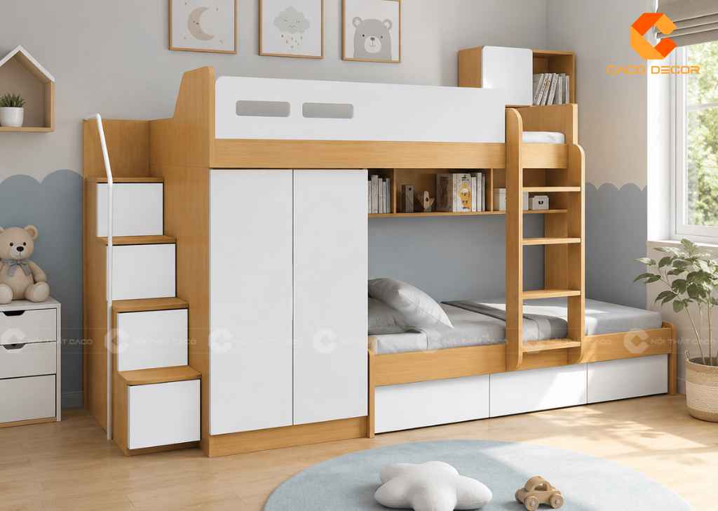 TOP 20 Mẫu Giường Tầng Gỗ Công Nghiệp Đẹp, Giá Xưởng 2026 11