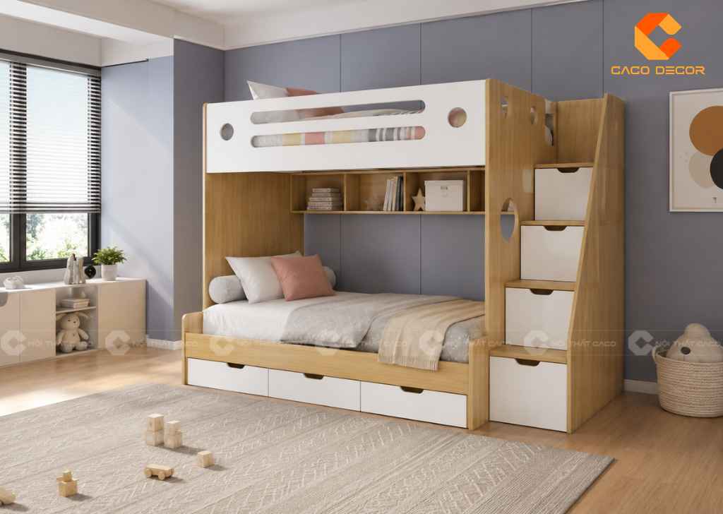 TOP 20 Mẫu Giường Tầng Gỗ Công Nghiệp Đẹp, Giá Xưởng 2026 5